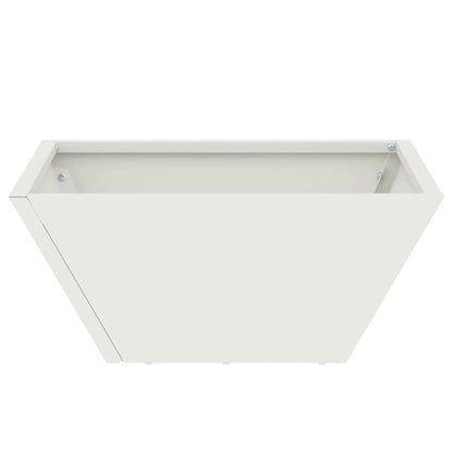 vidaXL Garten-Pflanzgefäß Weiß 35 x 35 x 15 cm Kaltgewalzter Stahl