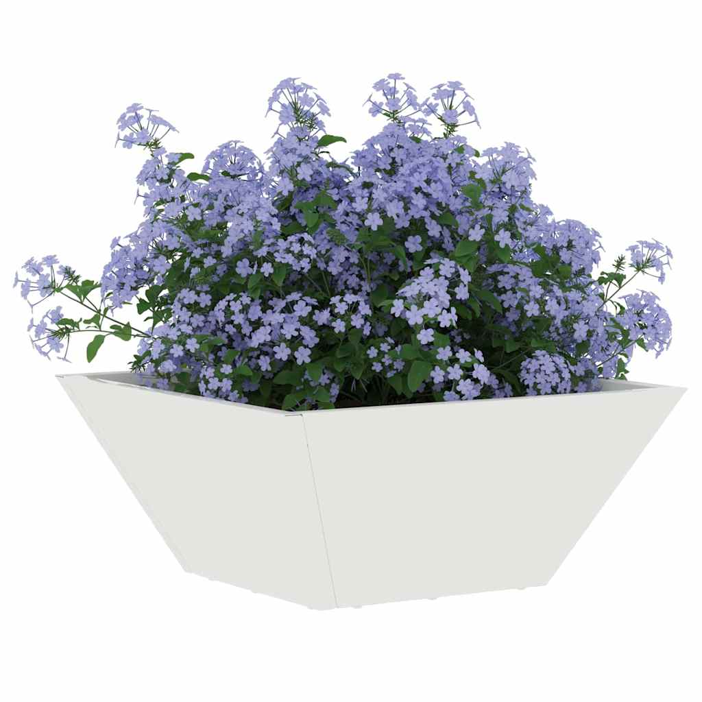 vidaXL Garten-Pflanzgefäß Weiß 35 x 35 x 15 cm Kaltgewalzter Stahl