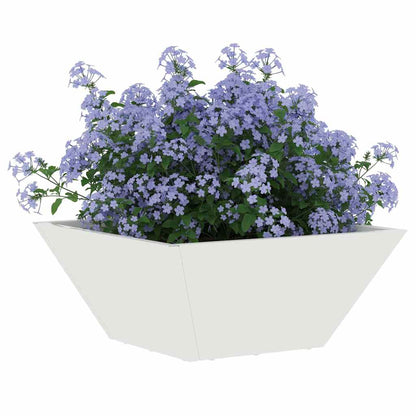 vidaXL Garten-Pflanzgefäß Weiß 35 x 35 x 15 cm Kaltgewalzter Stahl