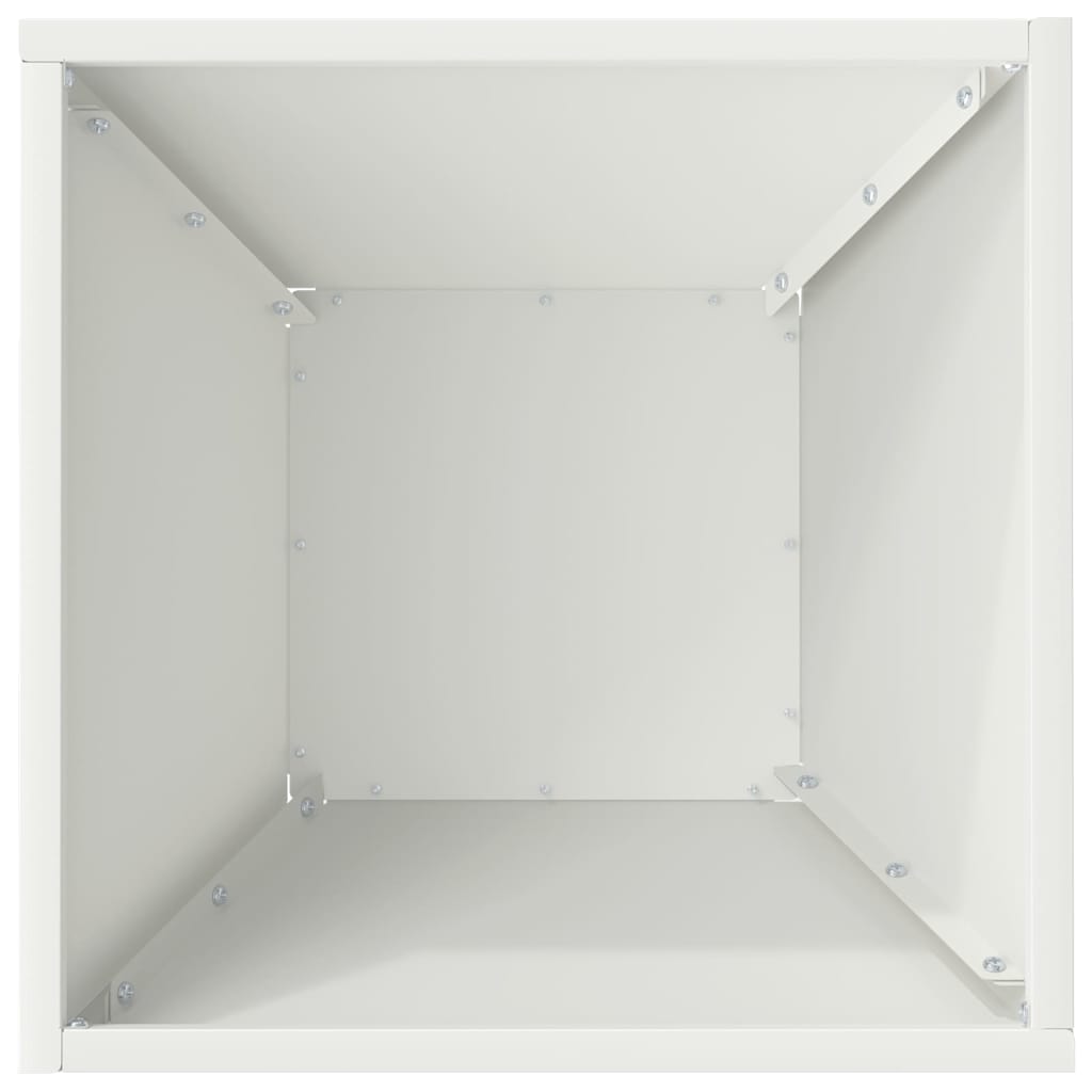 vidaXL Garten-Pflanzgefäß Weiß 35 x 35 x 15 cm Kaltgewalzter Stahl
