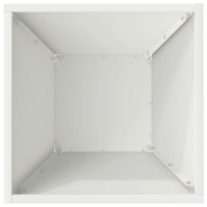 vidaXL Garten-Pflanzgefäß Weiß 35 x 35 x 15 cm Kaltgewalzter Stahl
