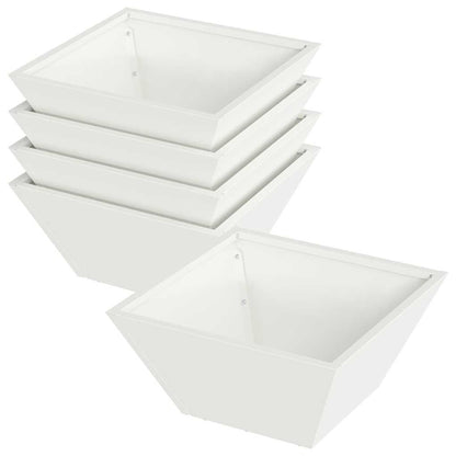vidaXL Garten-Pflanzgefäß 5 pcs Weiß 35 x 35 x 15 cm
