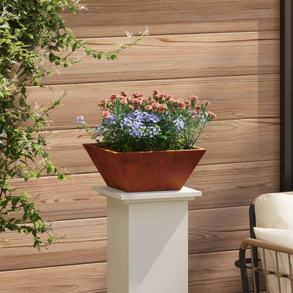 vidaXL Garten-Pflanzgefäß Rostig 35 x 35 x 15 cm Wetterfeststahl