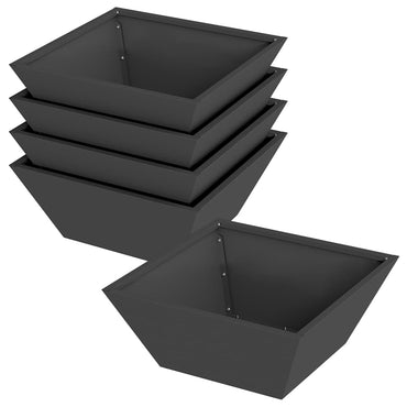 vidaXL Garten-Pflanzgefäß 5 pcs Schwarz 40 x 40 x 15 cm