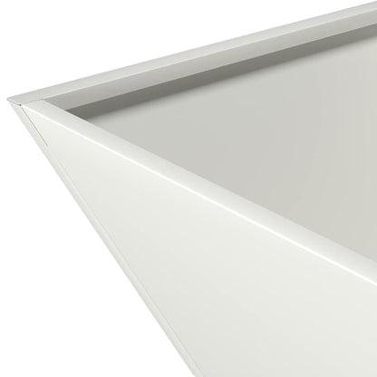 vidaXL Garten-Pflanzgefäß Weiß 40 x 40 x 15 cm Kaltgewalzter Stahl