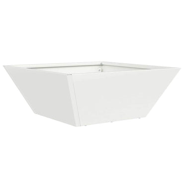vidaXL Garten-Pflanzgefäß Weiß 40 x 40 x 15 cm Kaltgewalzter Stahl