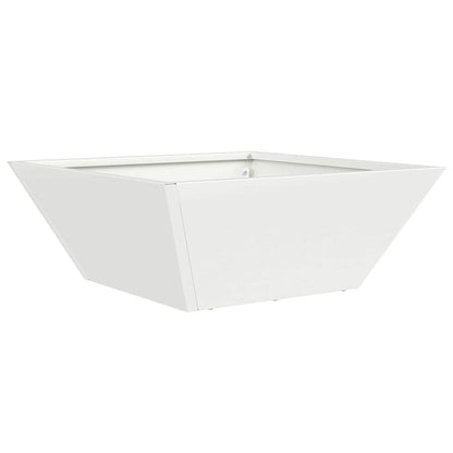 vidaXL Garten-Pflanzgefäß Weiß 40 x 40 x 15 cm Kaltgewalzter Stahl