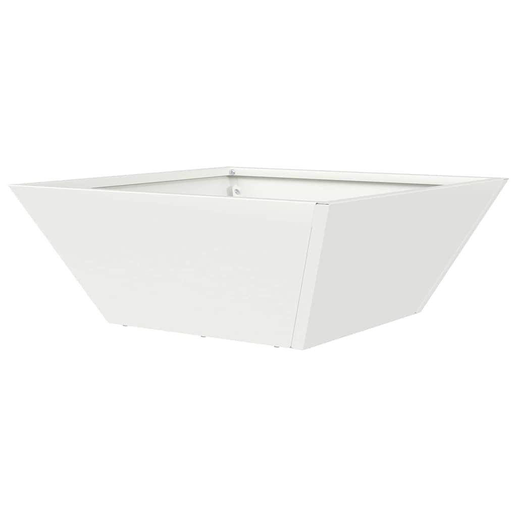 vidaXL Garten-Pflanzgefäß Weiß 40 x 40 x 15 cm Kaltgewalzter Stahl