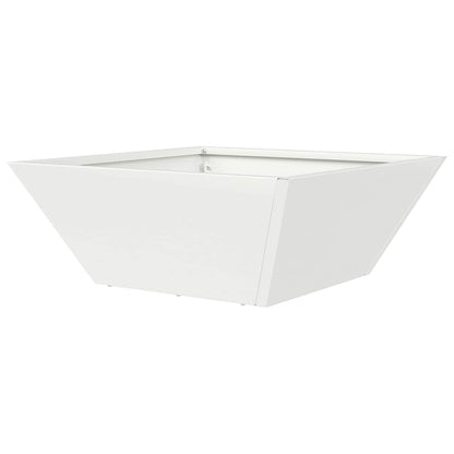 vidaXL Garten-Pflanzgefäß Weiß 40 x 40 x 15 cm Kaltgewalzter Stahl