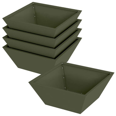 vidaXL Garten-Pflanzgefäß 5 pcs Olive Grün 40 x 40 x 15 cm