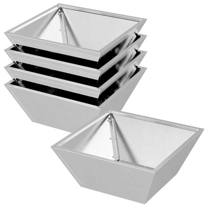 Garten-Pflanzgefäß 5 pcs Silber 40 x 40 x 15 cm Edelstahl