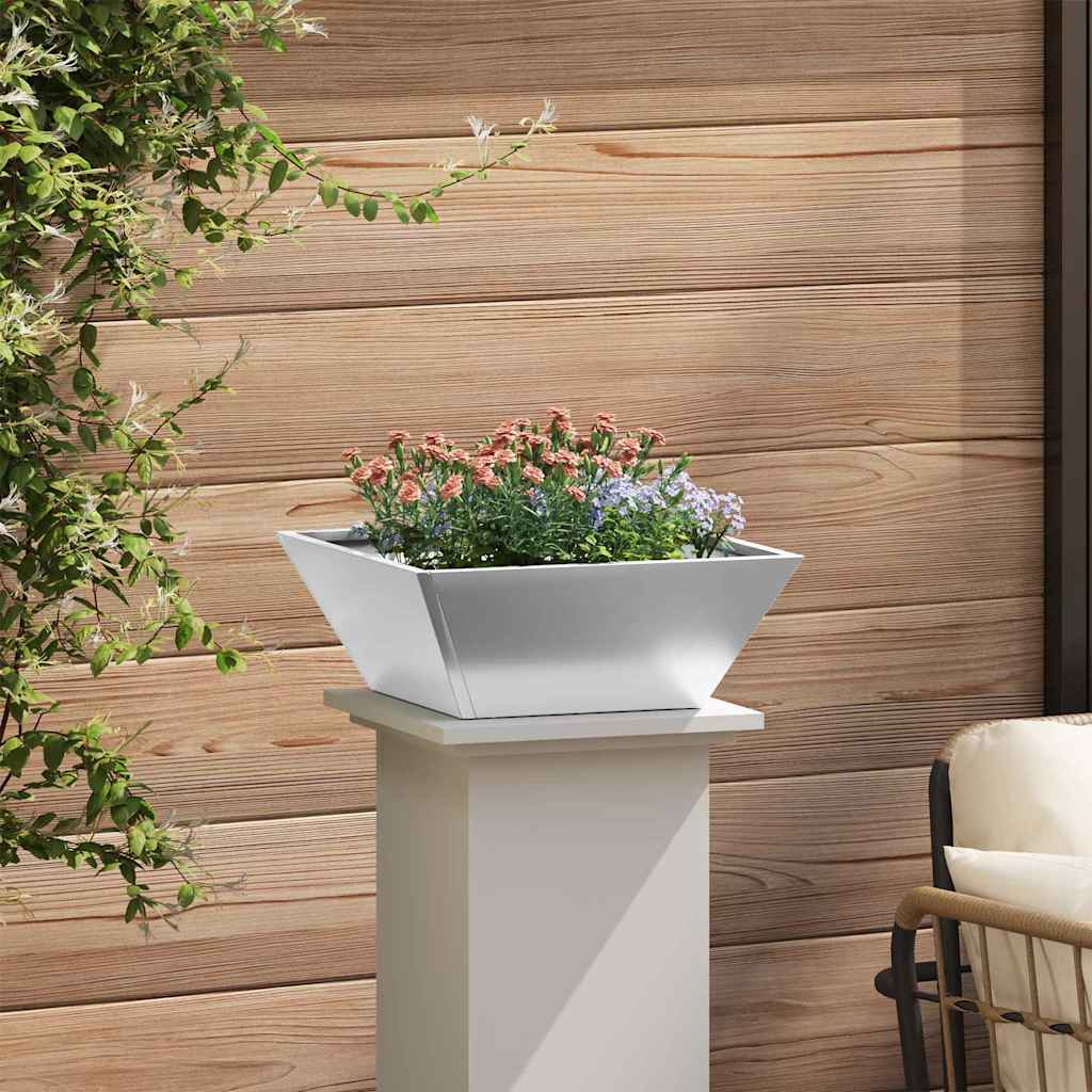 vidaXL Garten-Pflanzgefäß 5 pcs Silber 40 x 40 x 15 cm