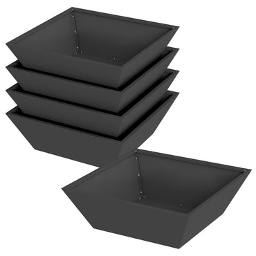vidaXL Garten-Pflanzgefäß 5 pcs Schwarz 50 x 50 x 15 cm