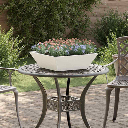 vidaXL Garten-Pflanzgefäß Weiß 50 x 50 x 15 cm Kaltgewalzter Stahl