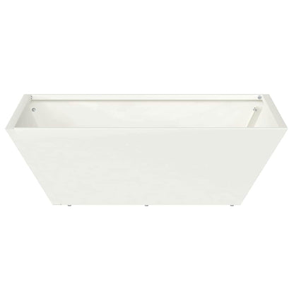 vidaXL Garten-Pflanzgefäß Weiß 50 x 50 x 15 cm Kaltgewalzter Stahl