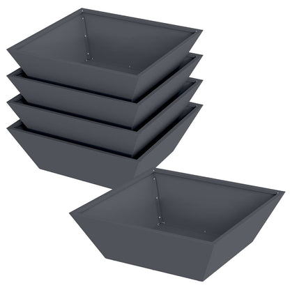 vidaXL Garten-Pflanzgefäß 5 pcs Anthrazit 50 x 50 x 15 cm