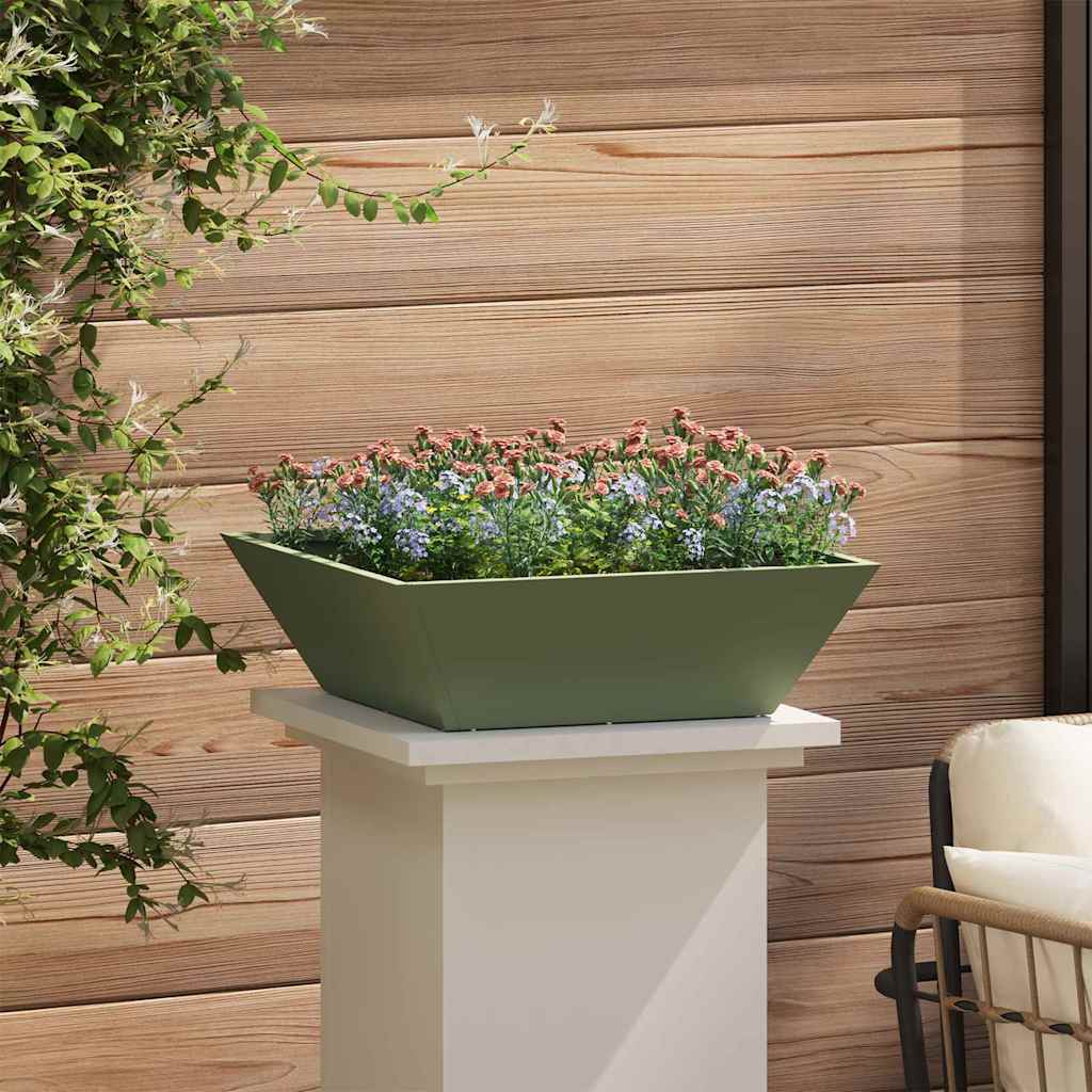 vidaXL Garten-Pflanzgefäß Olive Grün 50 x 50 x 15 cm