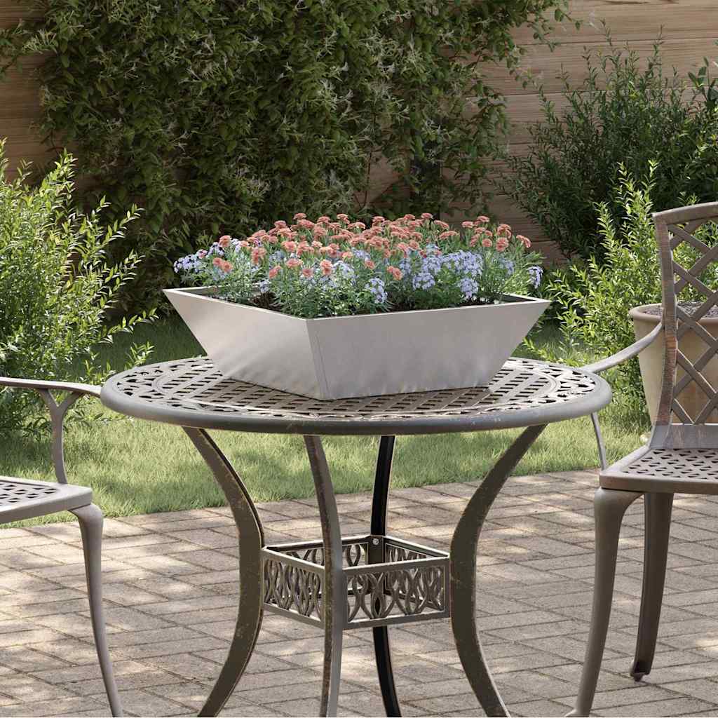vidaXL Garten-Pflanzgefäß Silber 50 x 50 x 15 cm Edelstahl