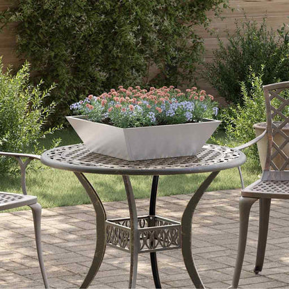 vidaXL Garten-Pflanzgefäß Silber 50 x 50 x 15 cm Edelstahl