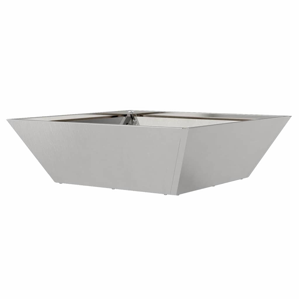 vidaXL Garten-Pflanzgefäß Silber 50 x 50 x 15 cm Edelstahl