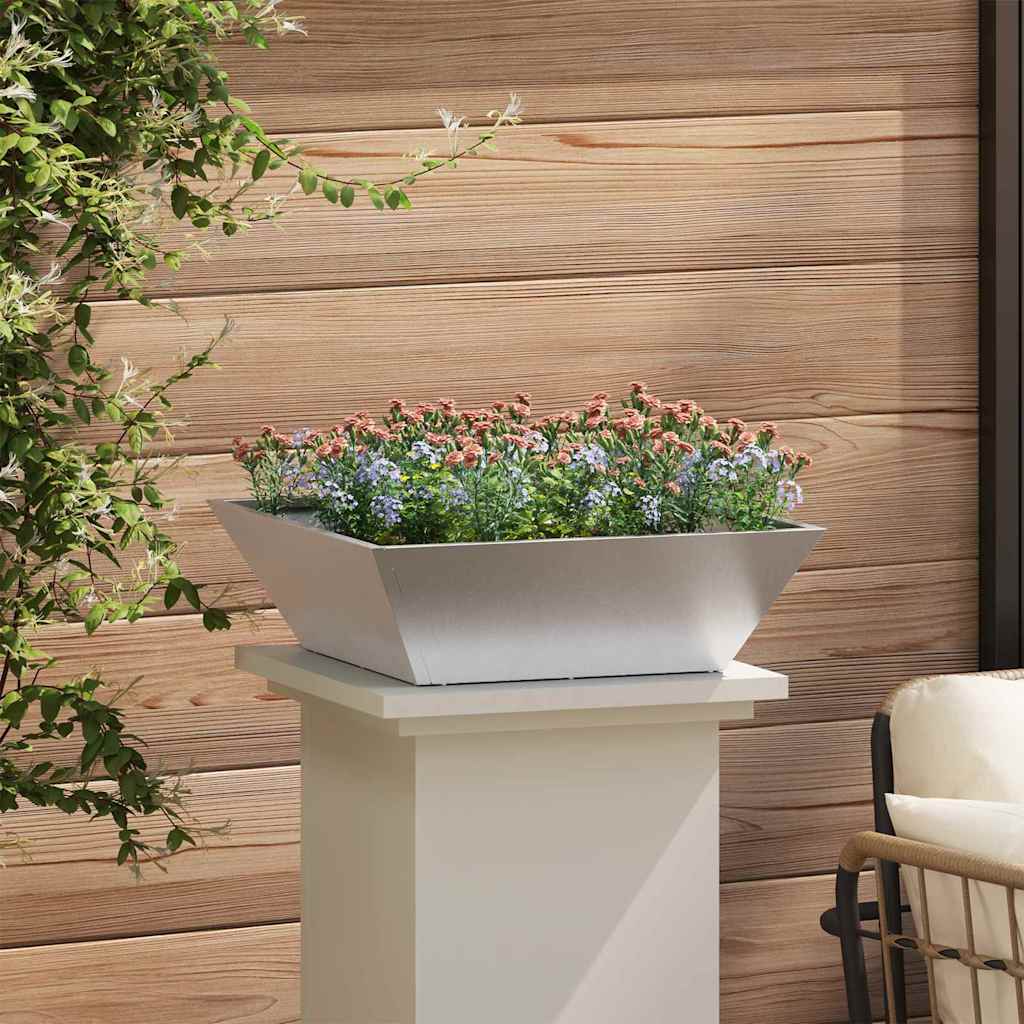 vidaXL Garten-Pflanzgefäß 5 pcs Silber 50 x 50 x 15 cm Edelstahl