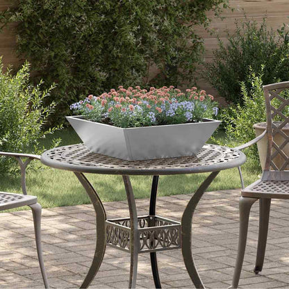 vidaXL Garten-Pflanzgefäß Silber 50 x 50 x 15 cm Verzinkter Stahl