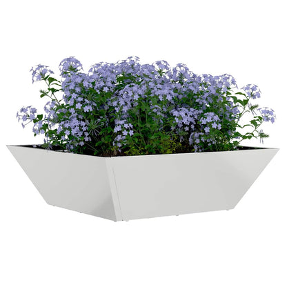 vidaXL Garten-Pflanzgefäß Silber 50 x 50 x 15 cm Verzinkter Stahl