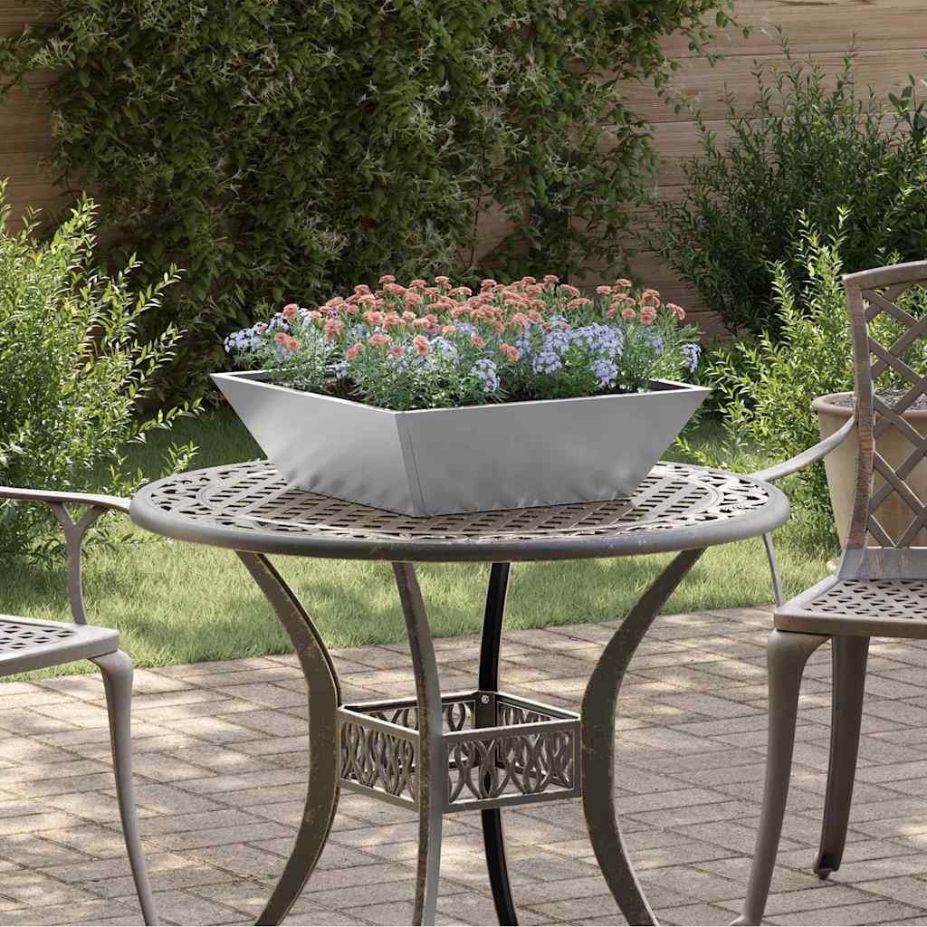 vidaXL Garten-Pflanzgefäß 5 pcs Silber 50 x 50 x 15 cm