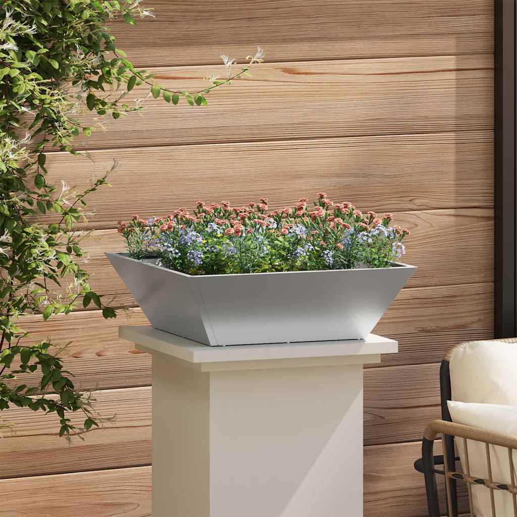 vidaXL Garten-Pflanzgefäß 5 pcs Silber 50 x 50 x 15 cm