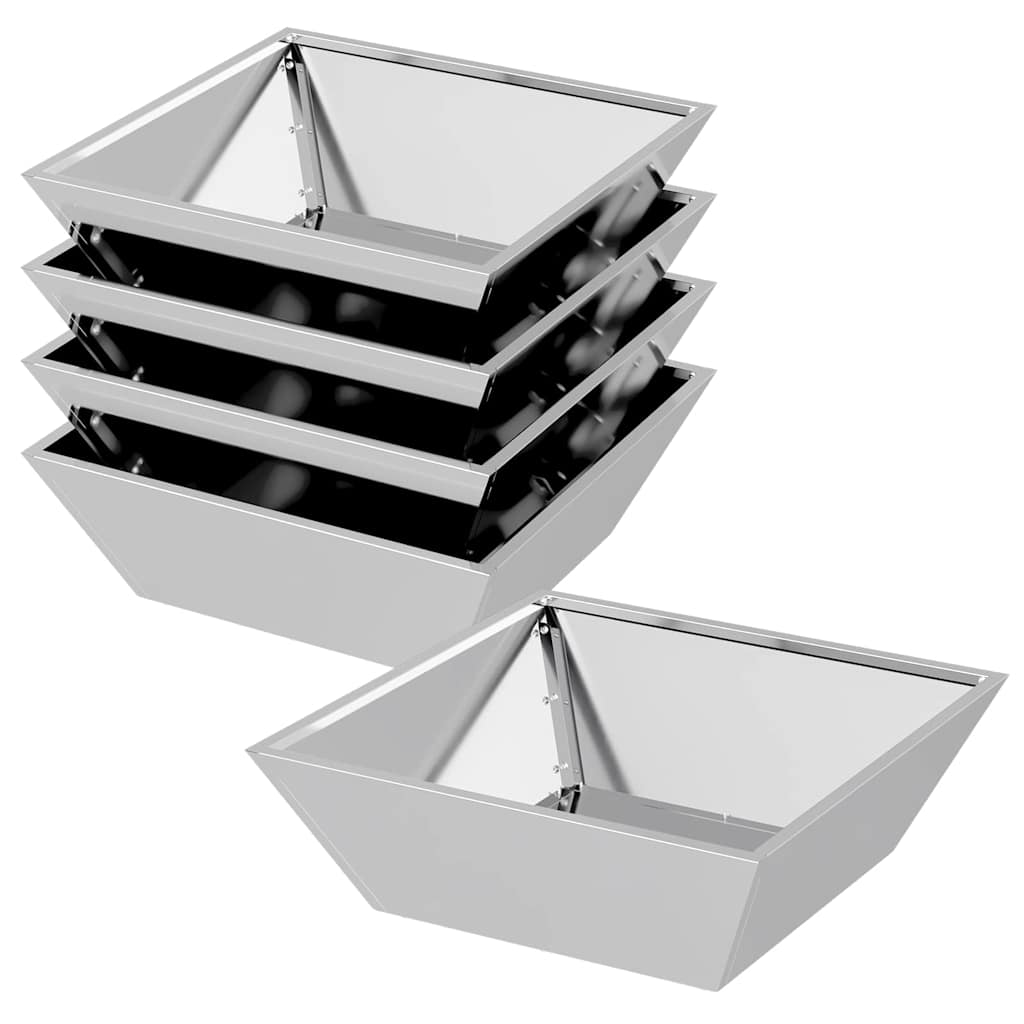 vidaXL Garten-Pflanzgefäß 5 pcs Silber 50 x 50 x 15 cm