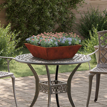 vidaXL Garten-Pflanzgefäß 5 pcs Rostig 50 x 50 x 15 cm Wetterfeststahl