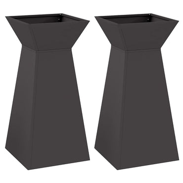 vidaXL Säulen Pflanzer 2 pcs Schwarz 35 x 35 x 73 cm
