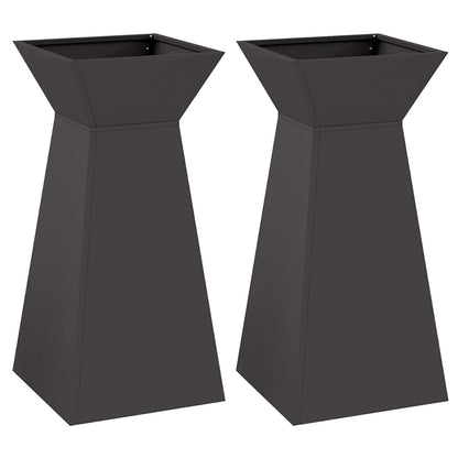 vidaXL Säulen Pflanzer 2 pcs Schwarz 35 x 35 x 73 cm