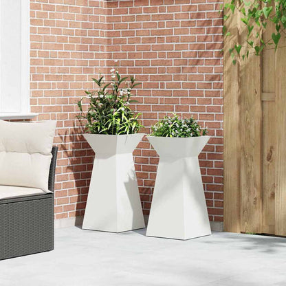 vidaXL Säulen Pflanzer 2 pcs Weiß 35 x 35 x 73 cm