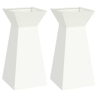 vidaXL Säulen Pflanzer 2 pcs Weiß 35 x 35 x 73 cm
