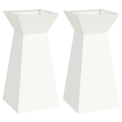 vidaXL Säulen Pflanzer 2 pcs Weiß 35 x 35 x 73 cm