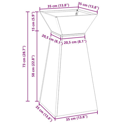 vidaXL Säulen Pflanzer Anthrazit 35 x 35 x 73 cm