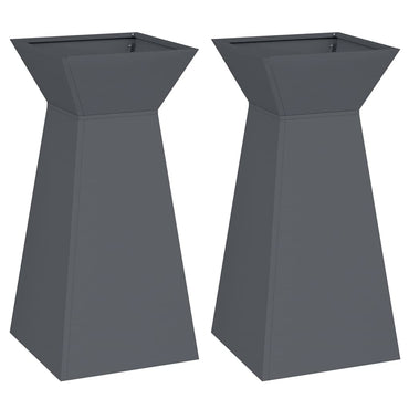 vidaXL Säulen Pflanzer 2 pcs Anthrazit 35 x 35 x 73 cm