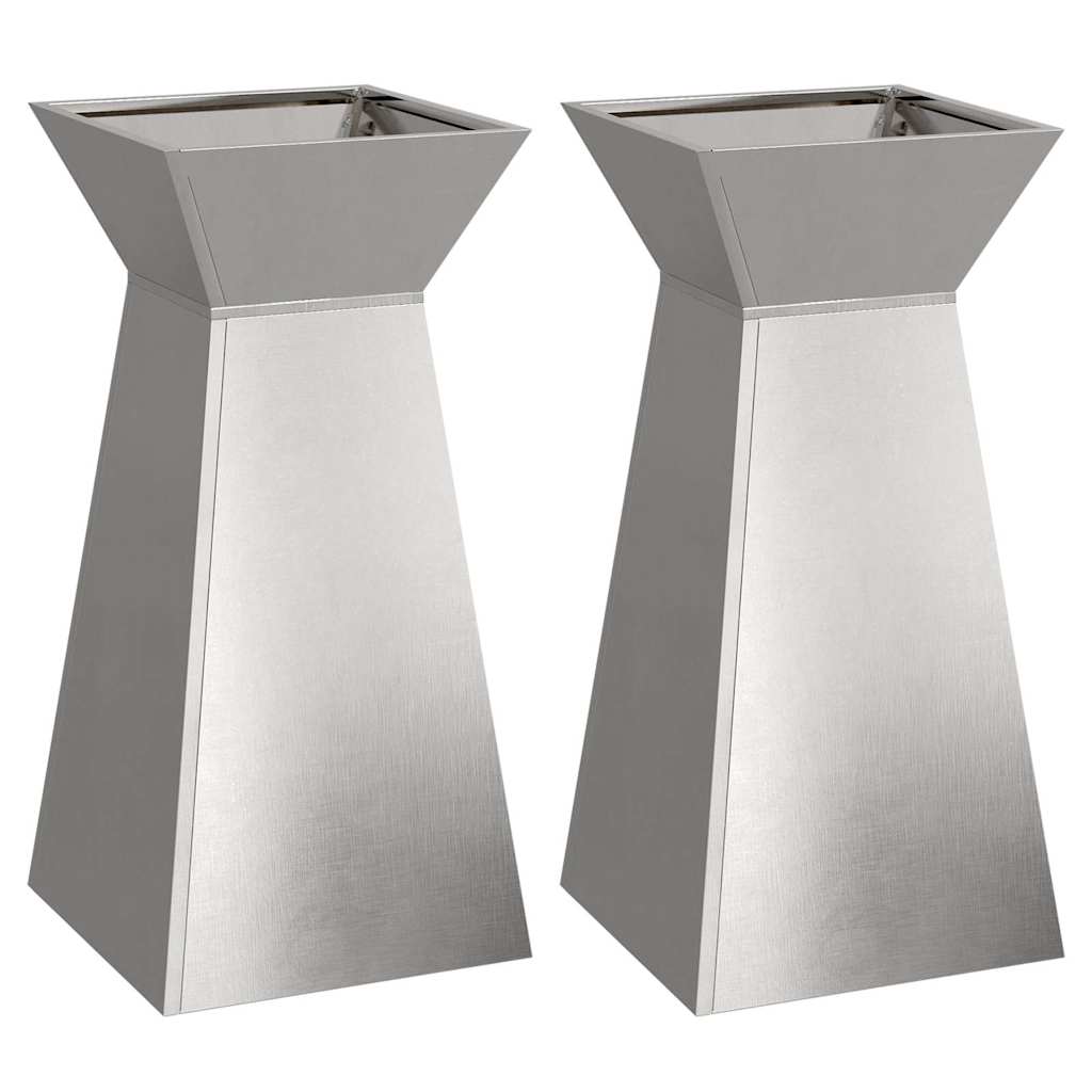 Säulen Pflanzer 2 pcs Silber 35 x 35 x 73 cm