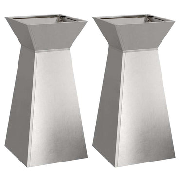 vidaXL Säulen Pflanzer 2 pcs Silber 35 x 35 x 73 cm