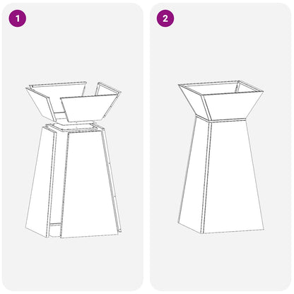 vidaXL Säulen Pflanzer 2 pcs Silber 35 x 35 x 73 cm