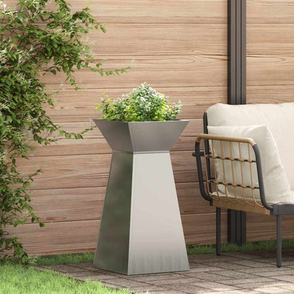 vidaXL Säulen Pflanzer 2 pcs Silber 35 x 35 x 73 cm