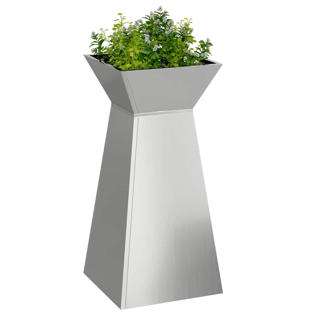 vidaXL Säulen Pflanzer 2 pcs Silber 35 x 35 x 73 cm