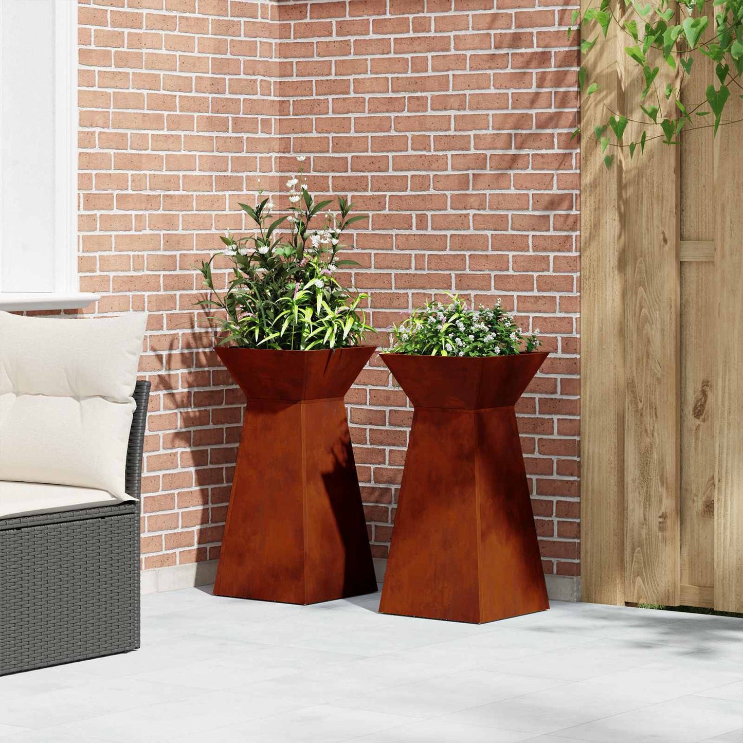 Säulen Pflanzer 2 pcs Silber 35 x 35 x 73 cm