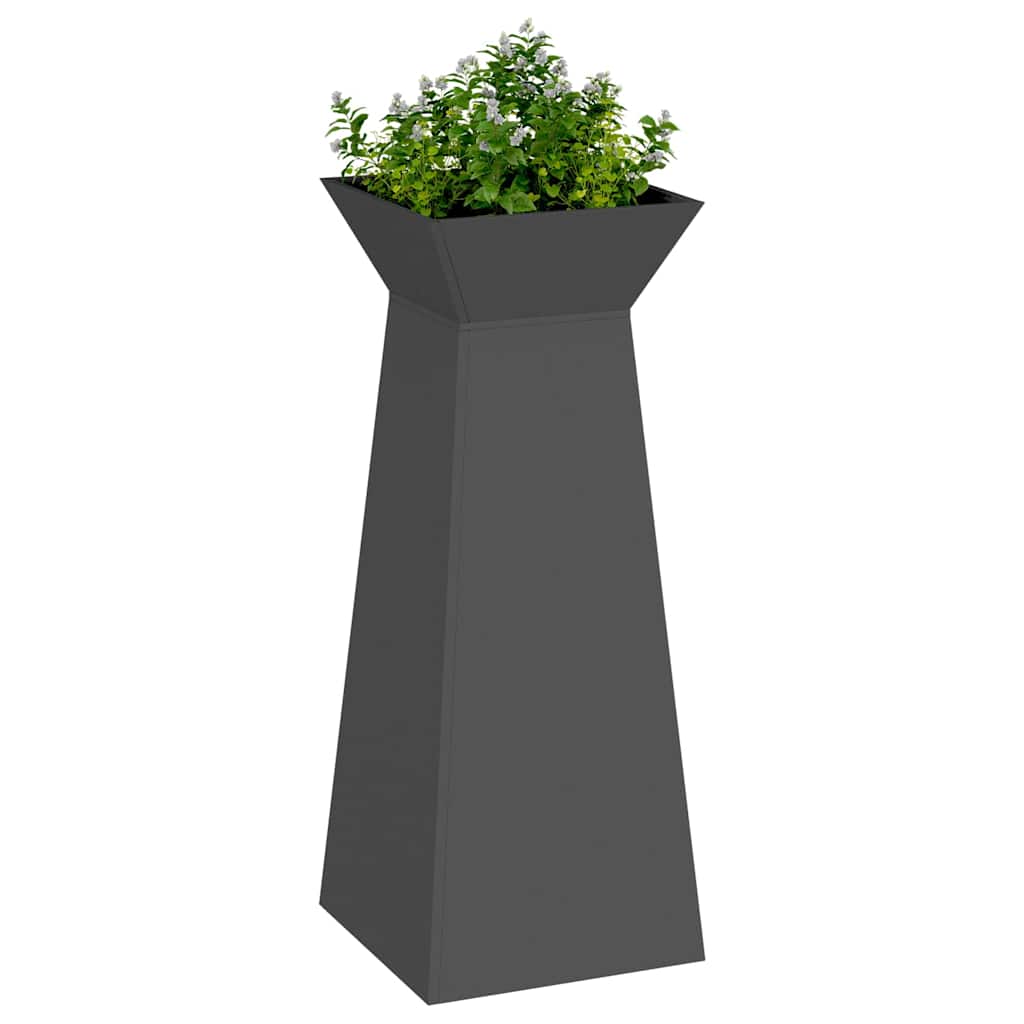 vidaXL Säulen Pflanzer 2 pcs Schwarz 40 x 40 x 100 cm