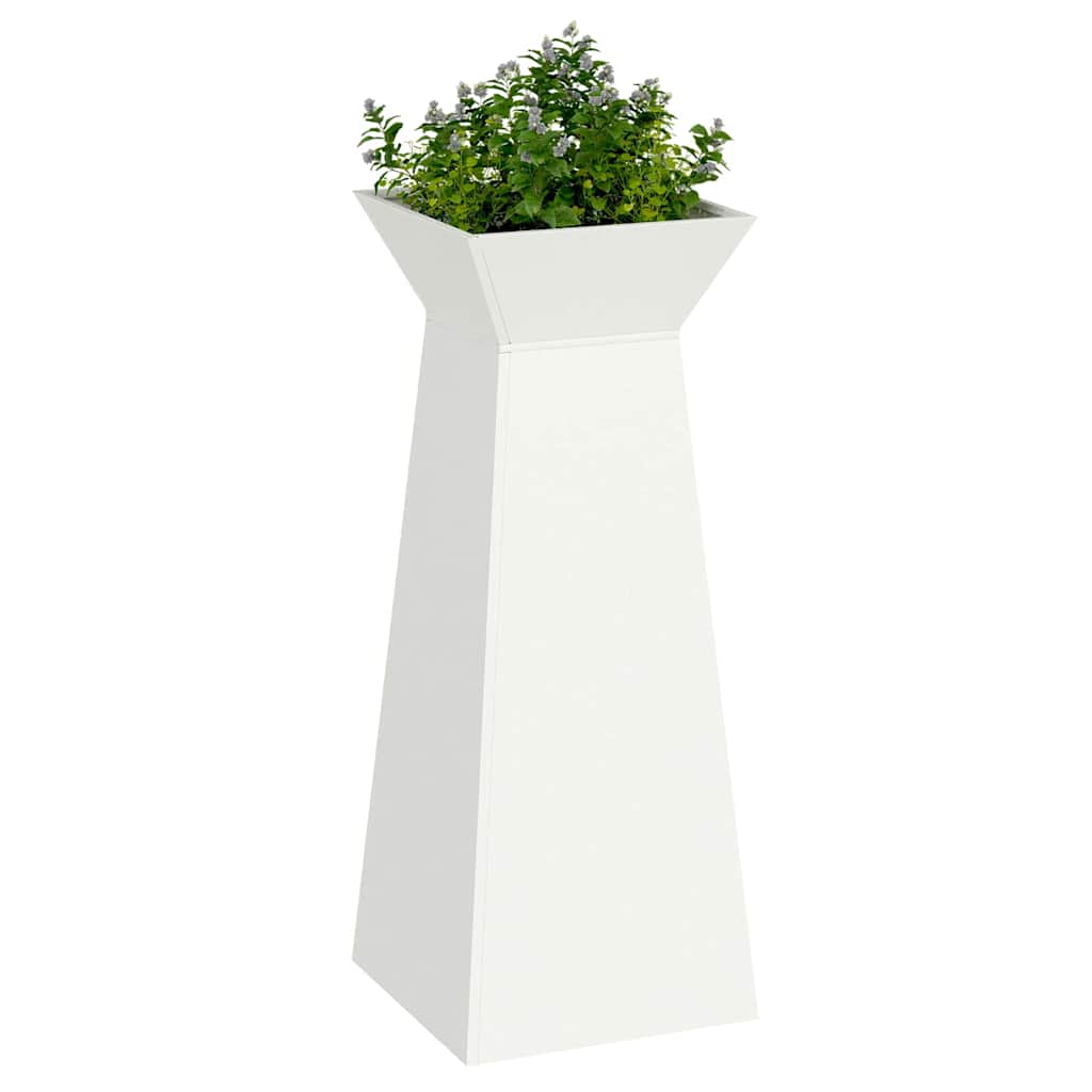 vidaXL Säulen Pflanzer Weiß 40 x 40 x 100 cm