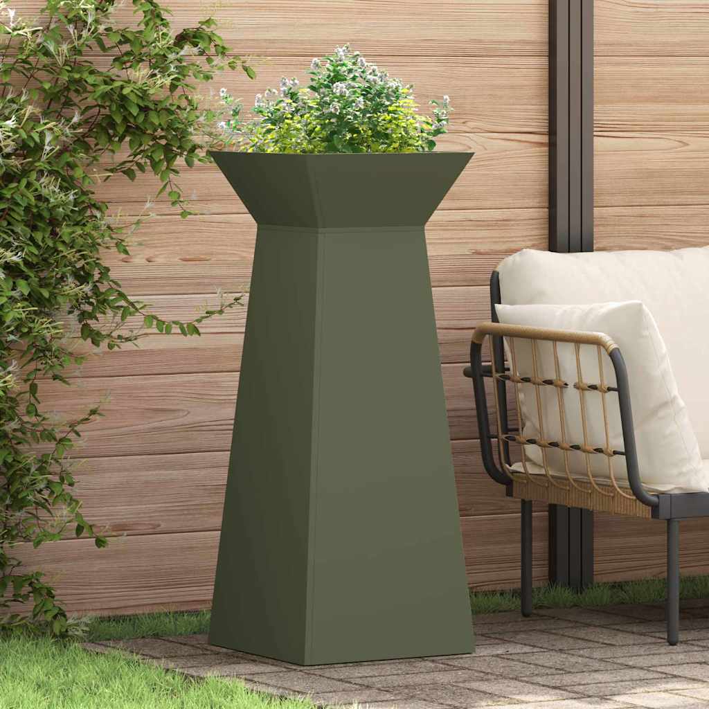 vidaXL Säulen Pflanzer Oliv 40 x 40 x 100 cm