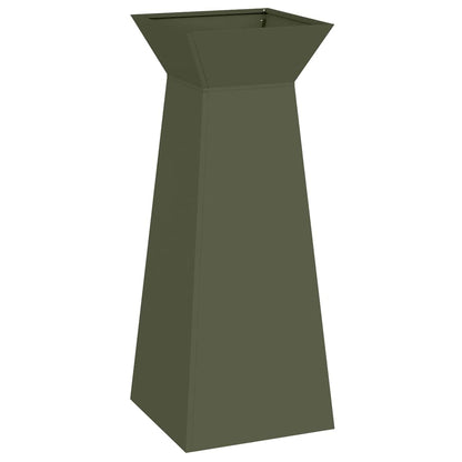 vidaXL Säulen Pflanzer Oliv 40 x 40 x 100 cm