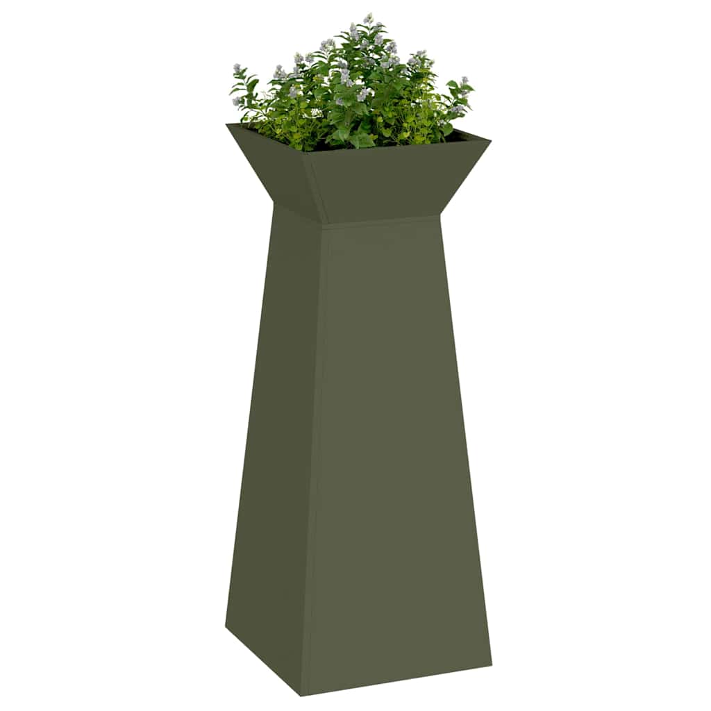 vidaXL Säulen Pflanzer Oliv 40 x 40 x 100 cm