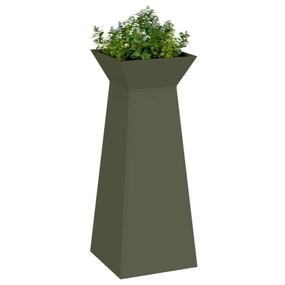 vidaXL Säulen Pflanzer Oliv 40 x 40 x 100 cm
